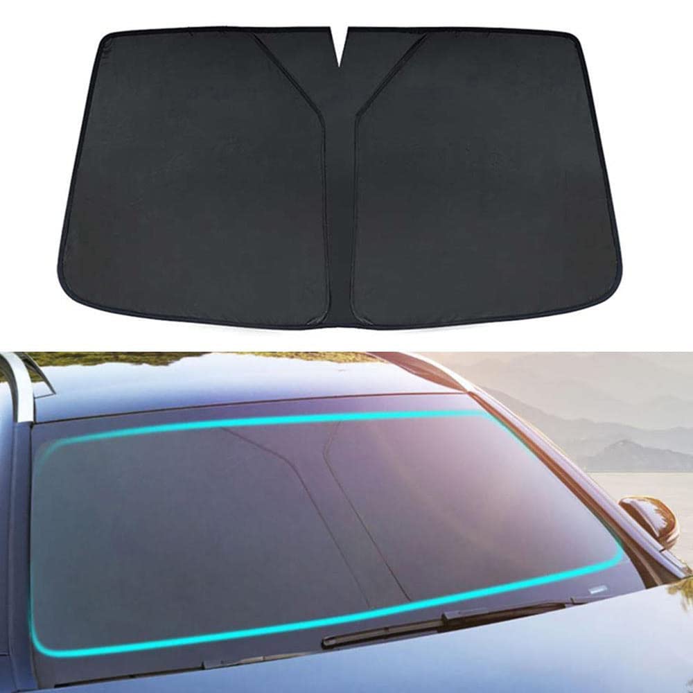 Auto Frontscheibe Sonnenschutz für Audi New Q3 2019 2020 2021 2022 2023 Auto Fenster Reflektierender Hitze-Sonnen-UV-Schutz,A-Black von NEEDBUY