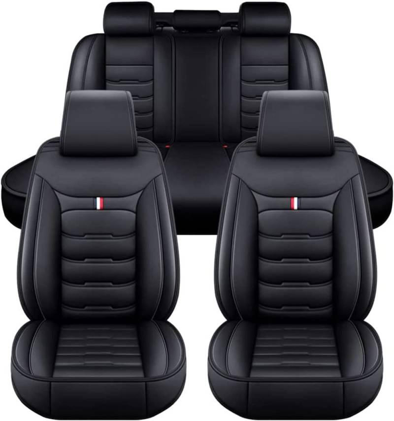 NEEDBUY Auto Sitzbezüge für BMW M5 F90 5er 7.Gen 2017-2022 5-Sitze PU Leder Vorne und Hinten Autositzbezüge Zubehör,Black-Standard_Set von NEEDBUY