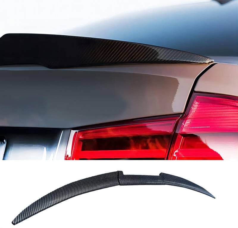 Auto Heckspoiler Spoiler für Audi A4 B9 Sedan Limousine 2015-2024, Kofferraumspoiler Auto Spoiler Lippe Heckflügel Auto Zubehör,Carbon Fibre Look von NEFLUM