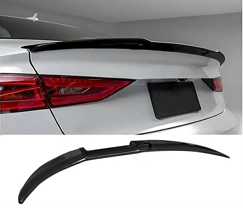 Auto Heckspoiler Spoiler für Audi A4 B9 Sedan Limousine 2015-2024, Kofferraumspoiler Auto Spoiler Lippe Heckflügel Auto Zubehör,Gloss Black von NEFLUM