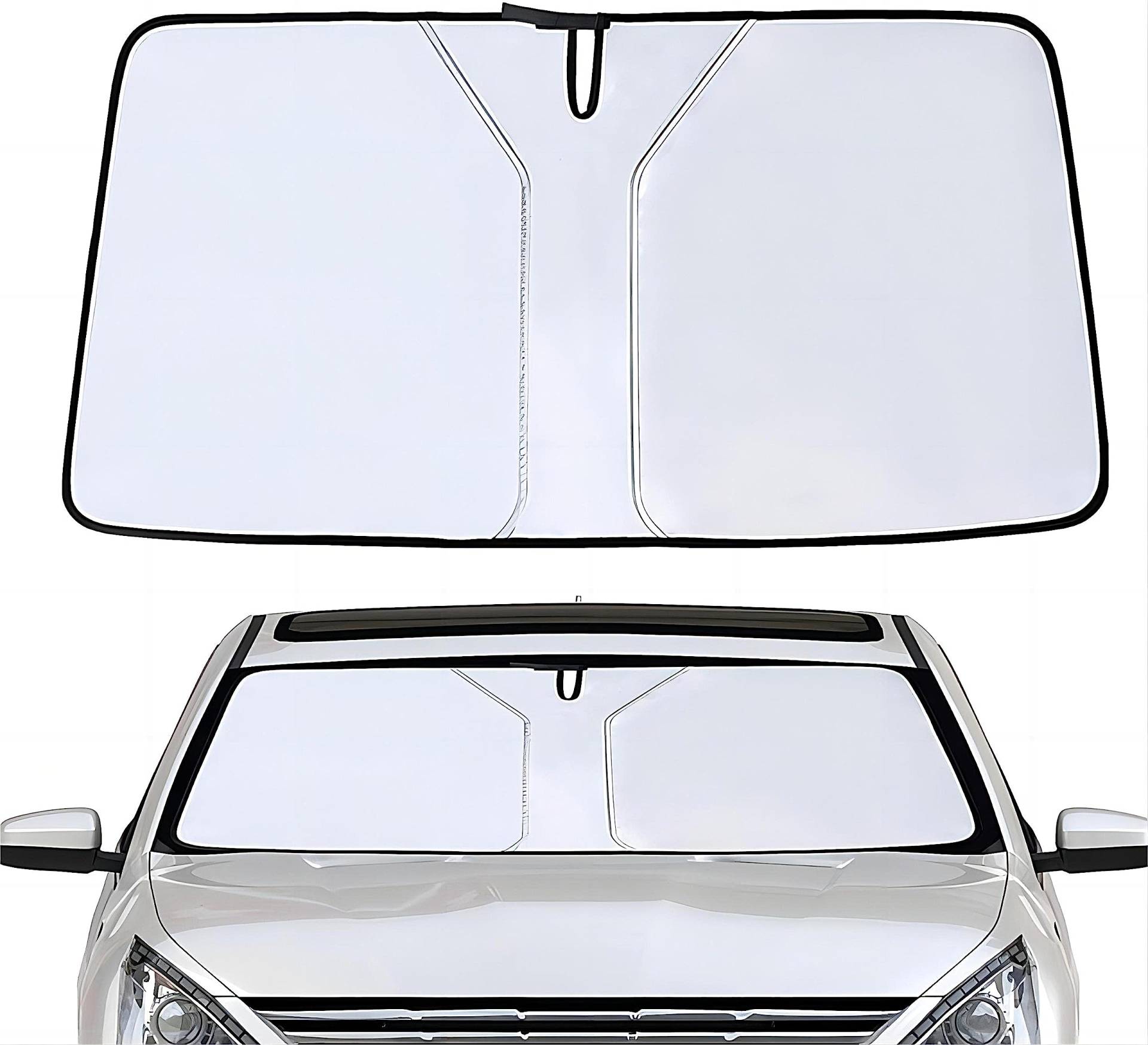 Sonnenschutz Auto Frontscheibe für VW T-Cross 2019-2023, Faltbare Windschutzscheibe Car Sun Shades Sonne UV Staub Wasserbeständig Auto Zubehör,Silver von NEFLUM