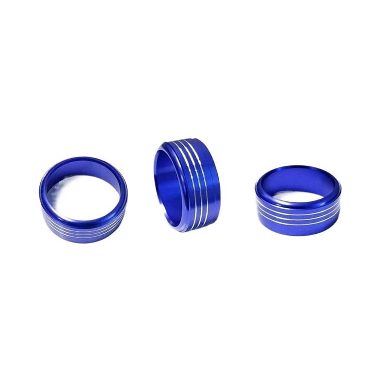 NEGRO 3-teilige Ringabdeckungen for den Klimaregler, passend for Subaru, WRX STI Impreza Forester XV Crosstrek, blau kompatibel Armaturenbrett-Knopf-Akzent von NEGRO