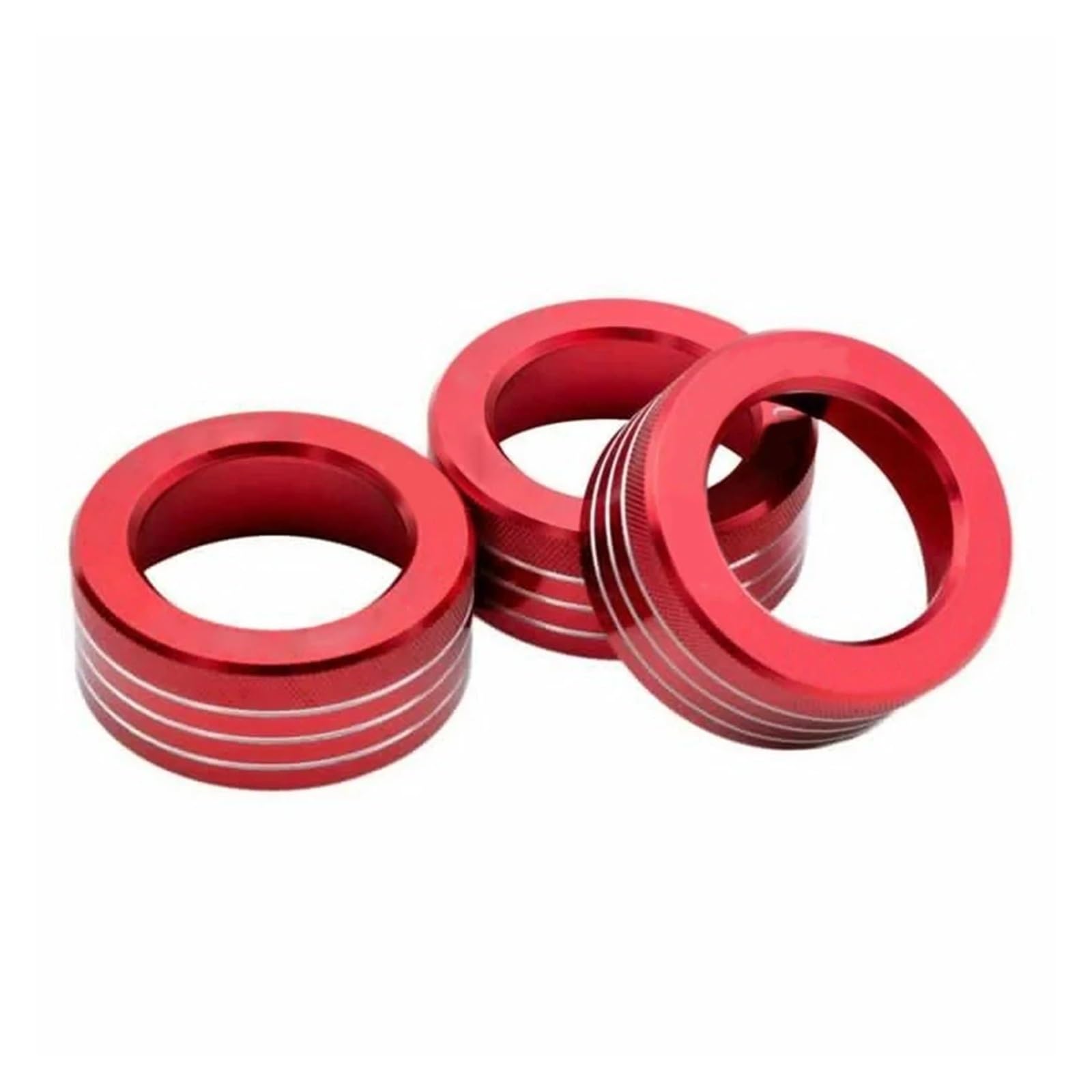 NEGRO 3x Abdeckungsringe for den Klimaanlagenknopf, passend for Subaru, BRZ FRS, passend for Toyota, 86 GT86 FT86 2013-UP, Lautstärkeregler-Ringsatz Armaturenbrett-Knopf-Akzent(Red) von NEGRO