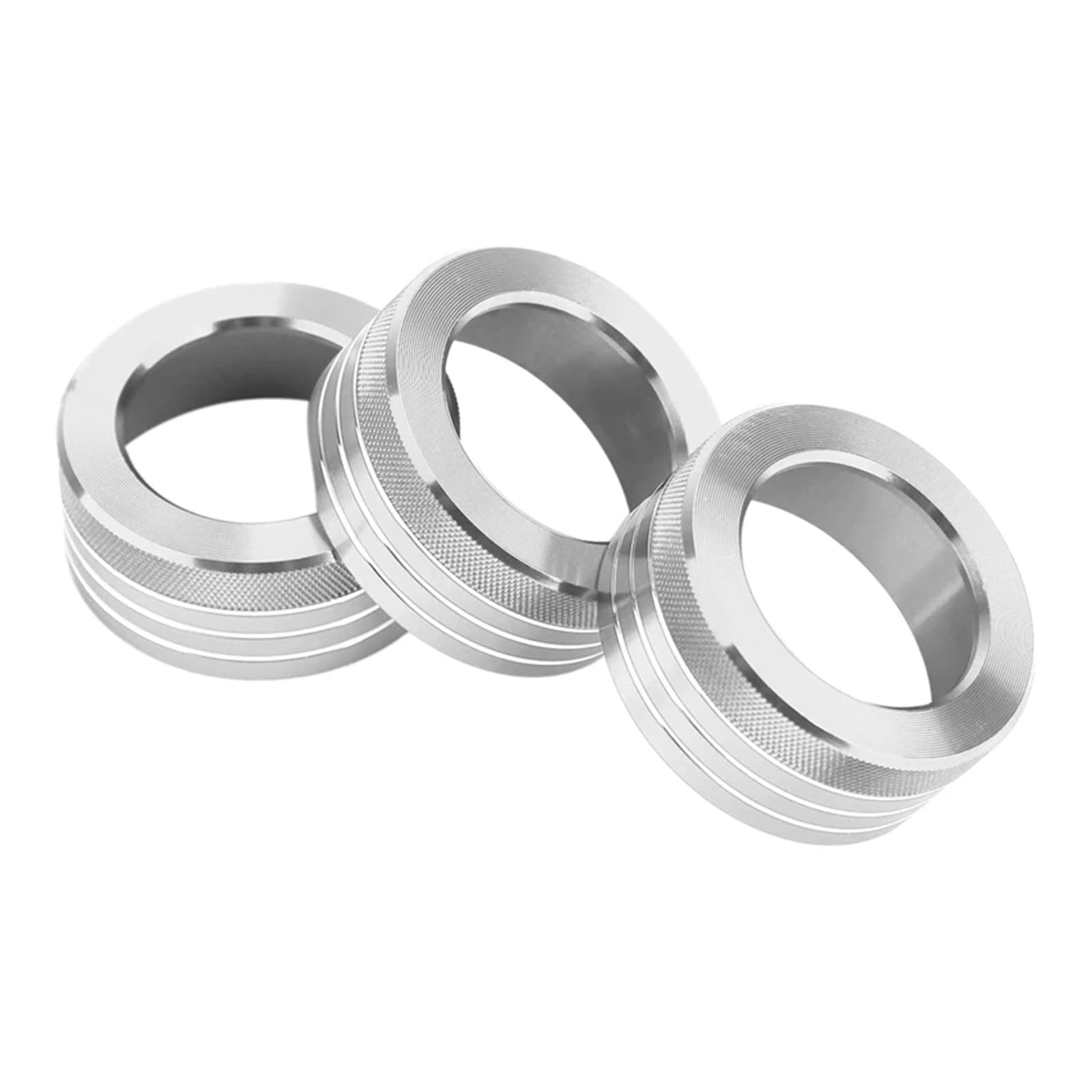 NEGRO 3x Abdeckungsringe for den Klimaanlagenknopf, passend for Subaru, BRZ FRS, passend for Toyota, 86 GT86 FT86 2013-UP, Lautstärkeregler-Ringsatz Armaturenbrett-Knopf-Akzent(Silver) von NEGRO