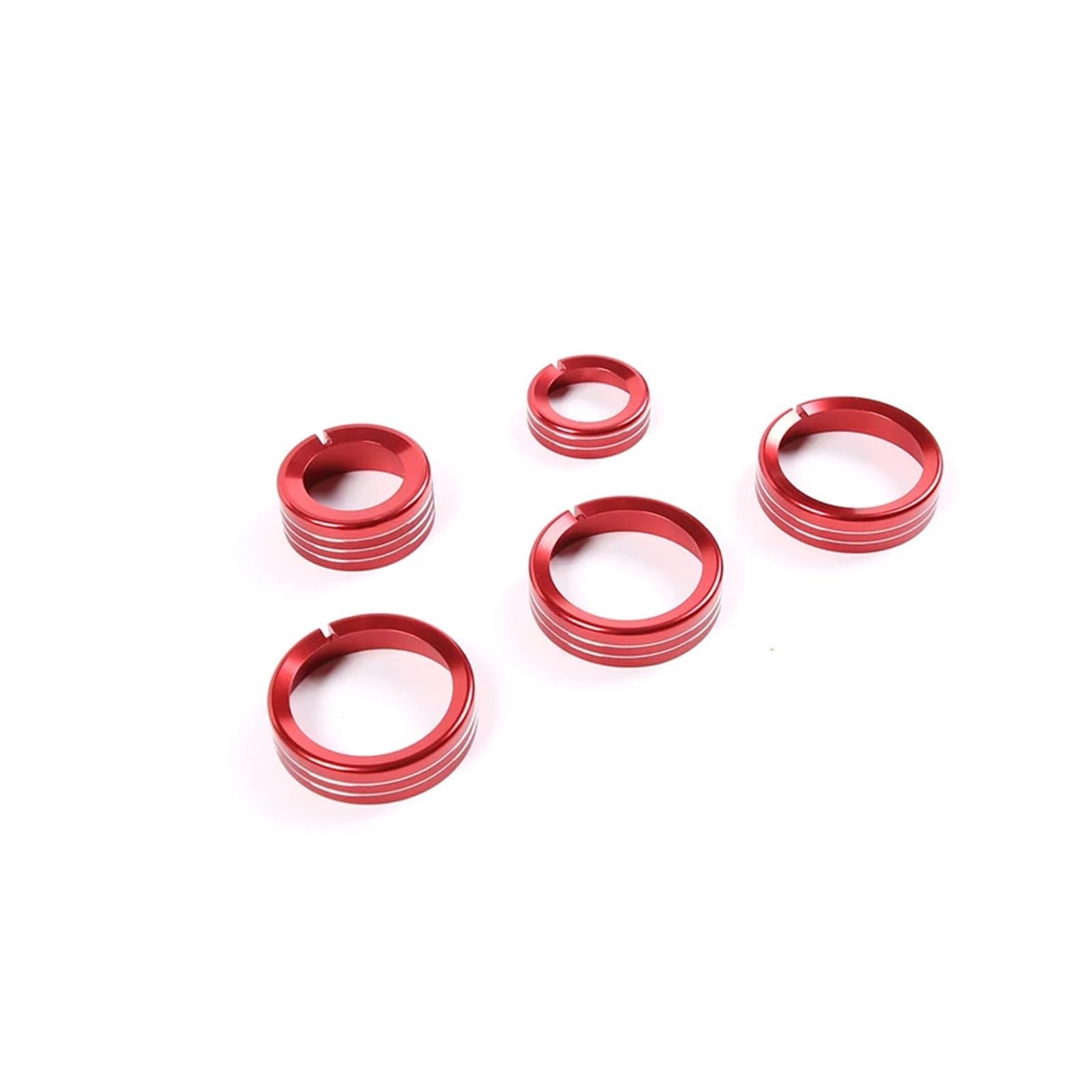 NEGRO 5-teiliger Knopfabdeckungsring, passend for Hummer, H3 2005-2009, Autozubehör, Auto-Mittelkonsolenschalter, Knopfverkleidung, Klimaanlagen-Steuergehäuse Armaturenbrett-Knopf-Akzent(Red) von NEGRO