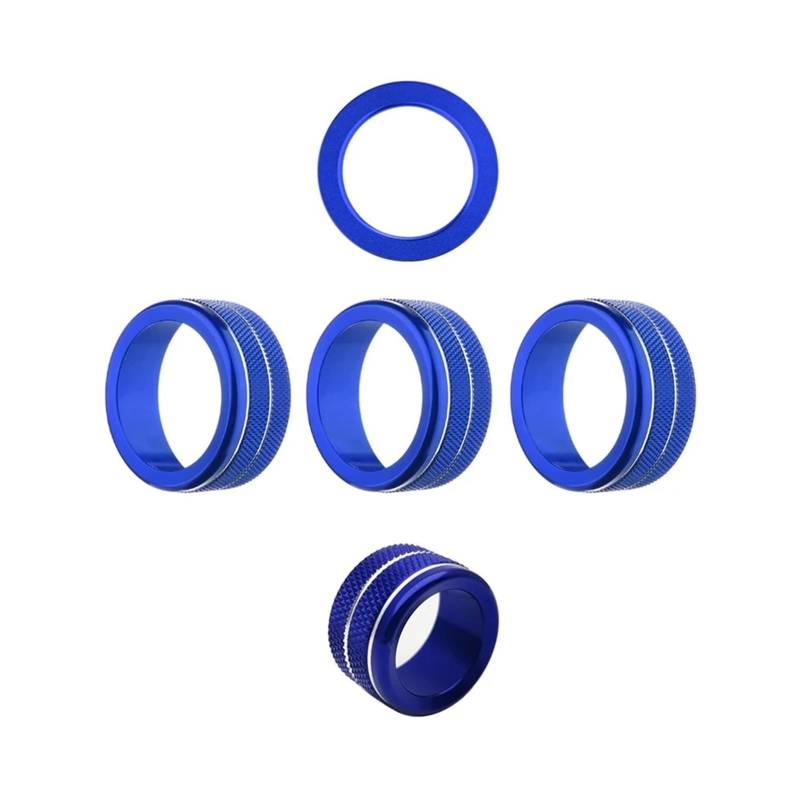 NEGRO Abdeckung for den Lautstärkeregler der Klimaanlage, passend for Civic, 11. 2022, Abdeckung des AC-Motorstartknopfschalters, Zierring, Zubehör Armaturenbrett-Knopf-Akzent(Blue) von NEGRO