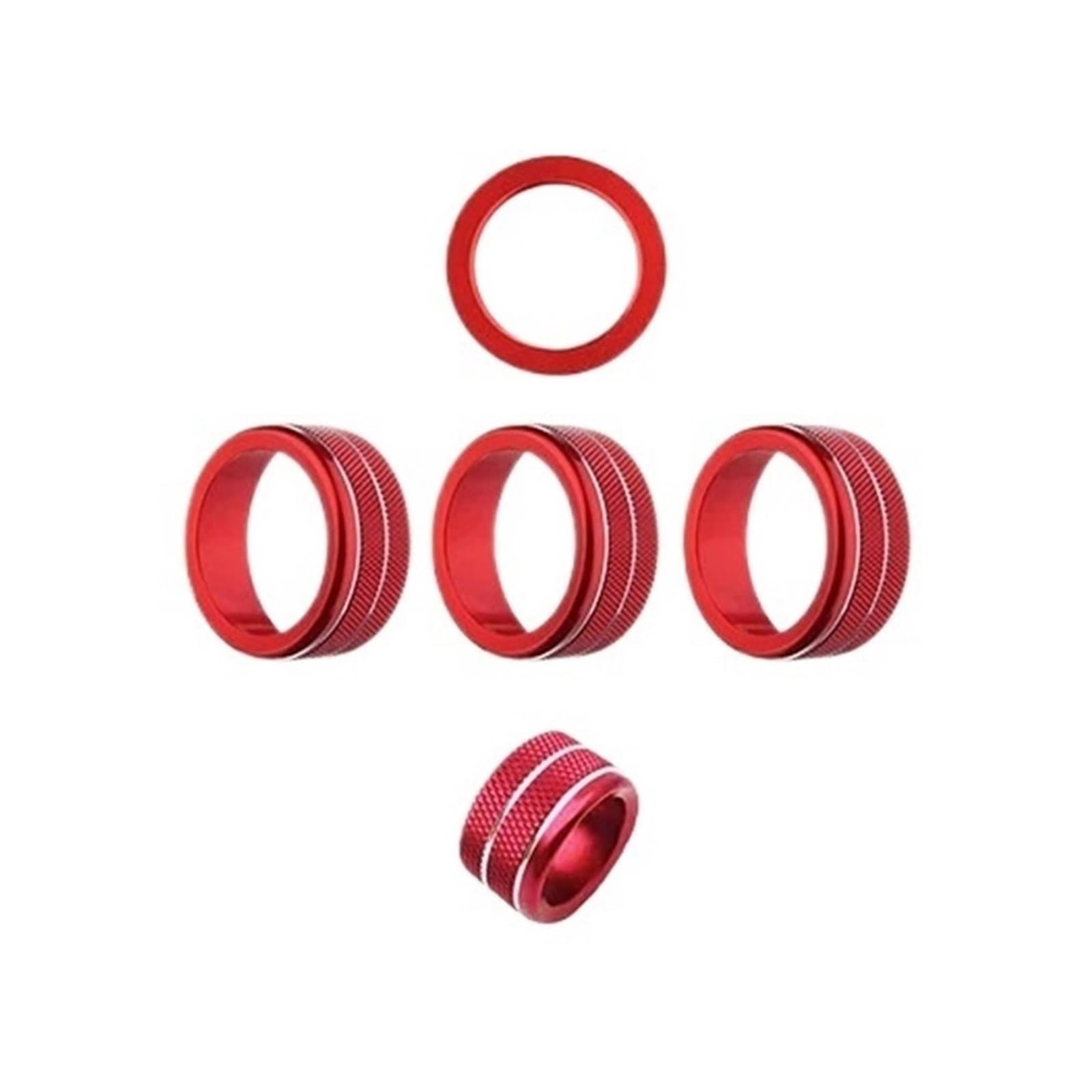 NEGRO Abdeckung for den Lautstärkeregler der Klimaanlage, passend for Civic, 11. 2022, Abdeckung des AC-Motorstartknopfschalters, Zierring, Zubehör Armaturenbrett-Knopf-Akzent(Red) von NEGRO
