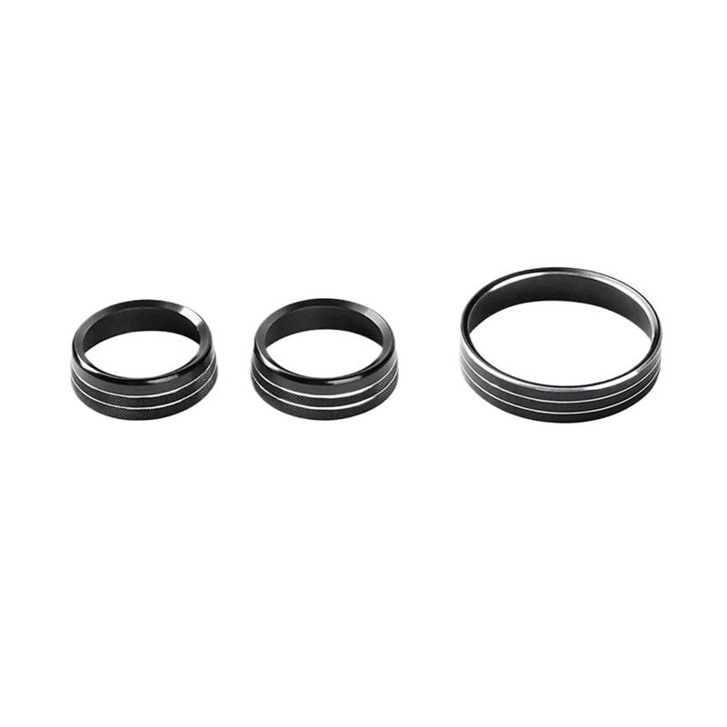 NEGRO Abdeckung for den Lautstärkeregler des Scheinwerfers, passend for Ford, Mustang 2015–2021, Zierring aus Aluminiumlegierung, Innendekor-Zubehör Armaturenbrett-Knopf-Akzent(Black) von NEGRO