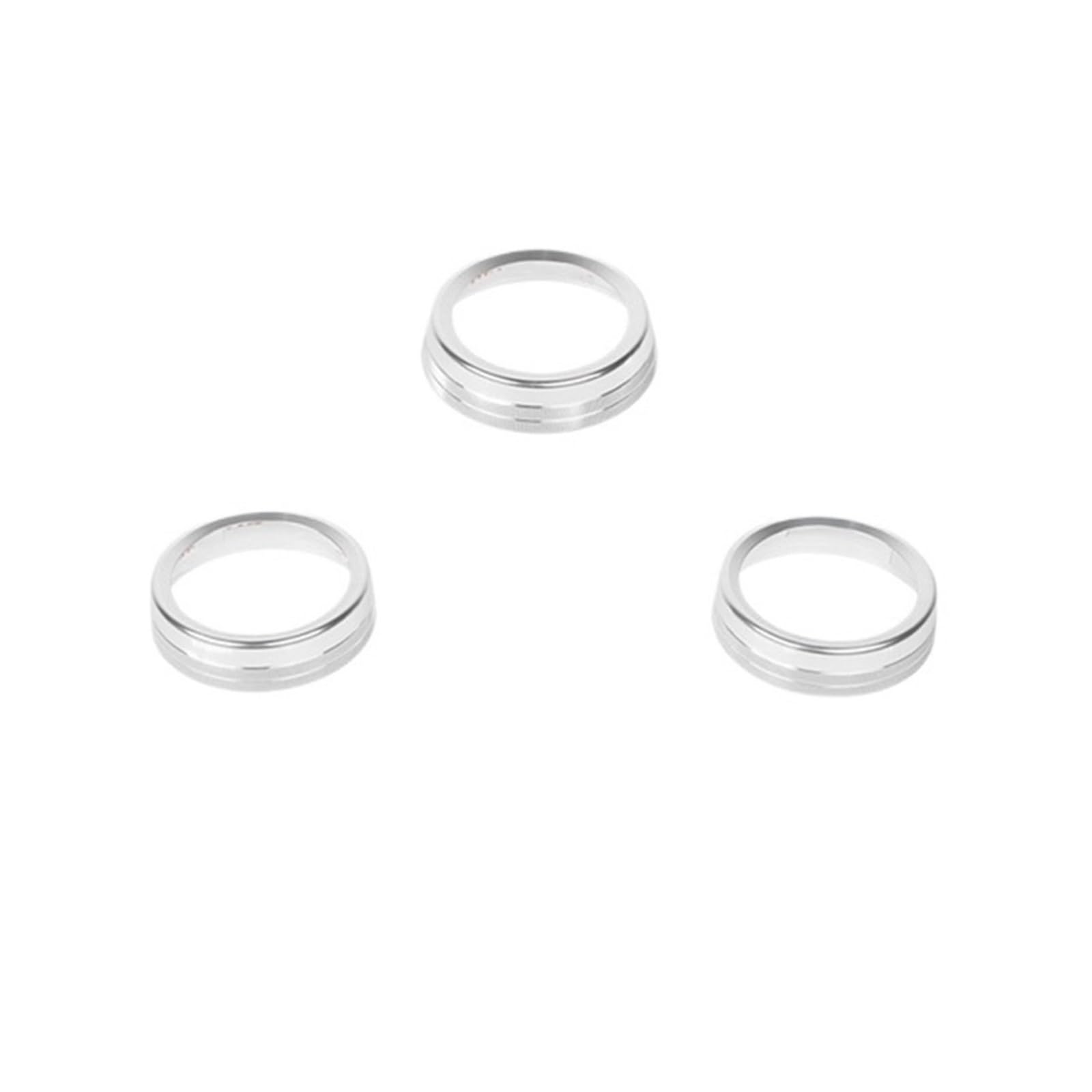 NEGRO Abdeckung for den Schalterknopf der Autoklimaanlage, passend for Suzuki, Jimny 2019 2020, Dekorationsring aus Aluminiumlegierung Armaturenbrett-Knopf-Akzent(Silver) von NEGRO
