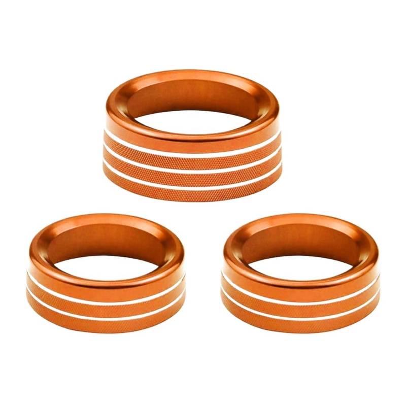 NEGRO Knopfringabdeckung, passend for Dodge, Challenger 2015-2020 Zubehör Ladegerät Dekorative Abdeckung Klimaanlage Lautstärke Radioknopfschalter Armaturenbrett-Knopf-Akzent(Orange) von NEGRO