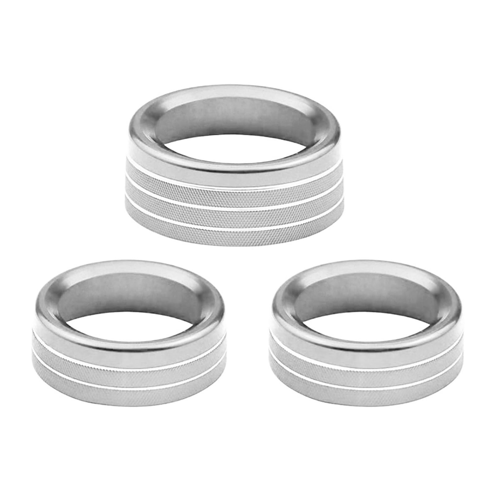 NEGRO Knopfringabdeckung, passend for Dodge, Challenger 2015-2020 Zubehör Ladegerät Dekorative Abdeckung Klimaanlage Lautstärke Radioknopfschalter Armaturenbrett-Knopf-Akzent(Silver) von NEGRO
