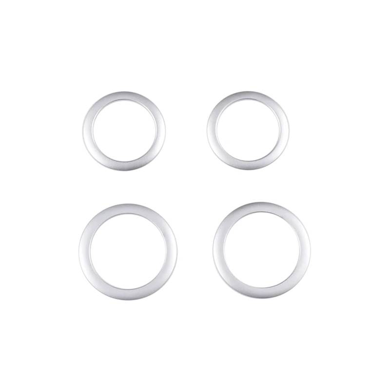 NEGRO Knopfringabdeckung, passend for Fiat, 500 2011-2022, Auto-Styling, Innenausstattung, Aluminiumlegierung, Auto-Klimaanlage dekorieren Armaturenbrett-Knopf-Akzent von NEGRO