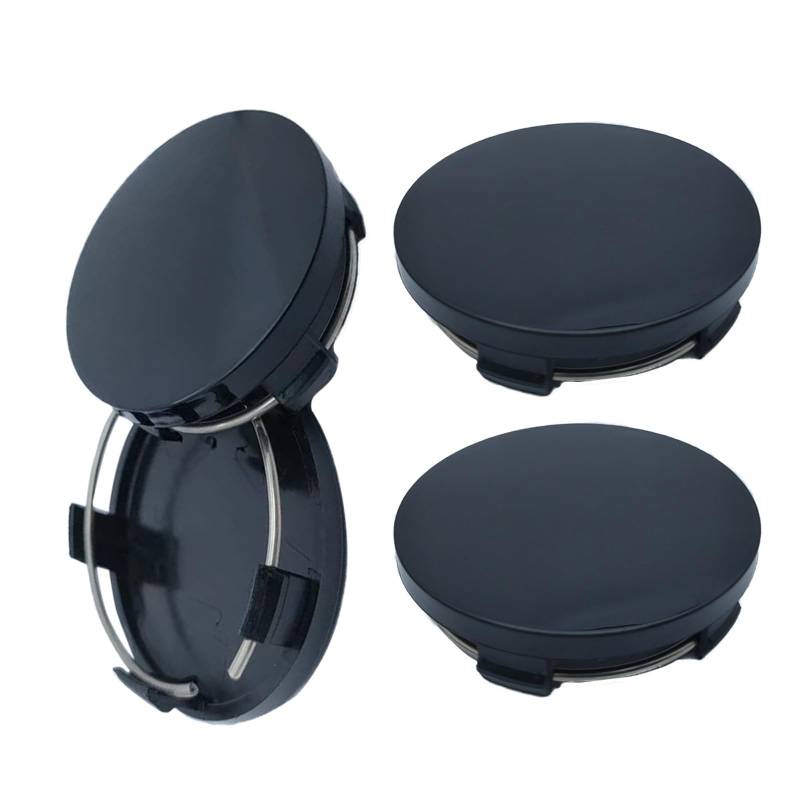 Neodtx Radnabenkappen 4 Stück Universal Nabendeckel OD 60mm ID 56mm Hochwertiges ABS,Radnabenabdeckung Radnabendeckel Polierte Oberfläche, Für Radnaben Auto Zubehör(Schwarz) von NEODTX