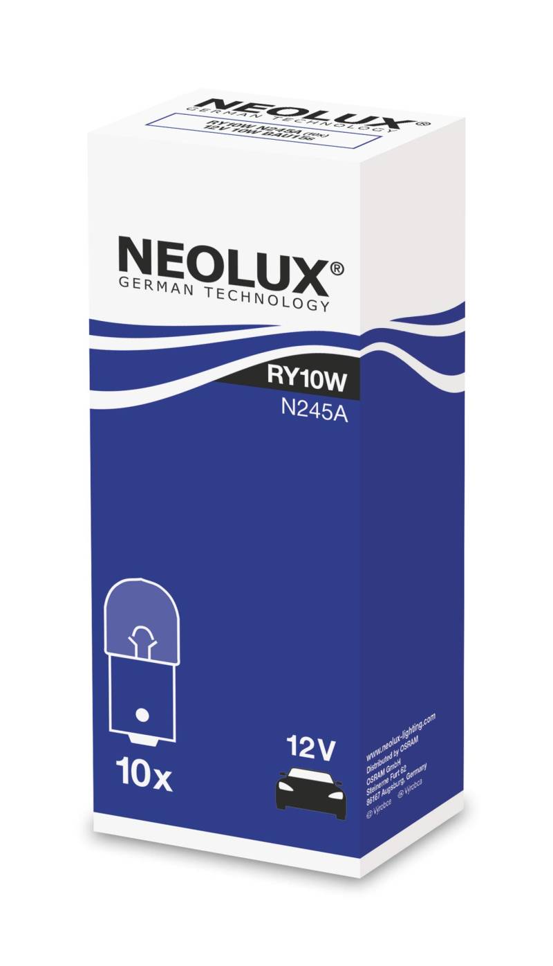 Neolux Standard RY10W Signallampe N245A 12V 10W PKW (10 Stück) BAU15S Faltbox (10. von NEOLUX