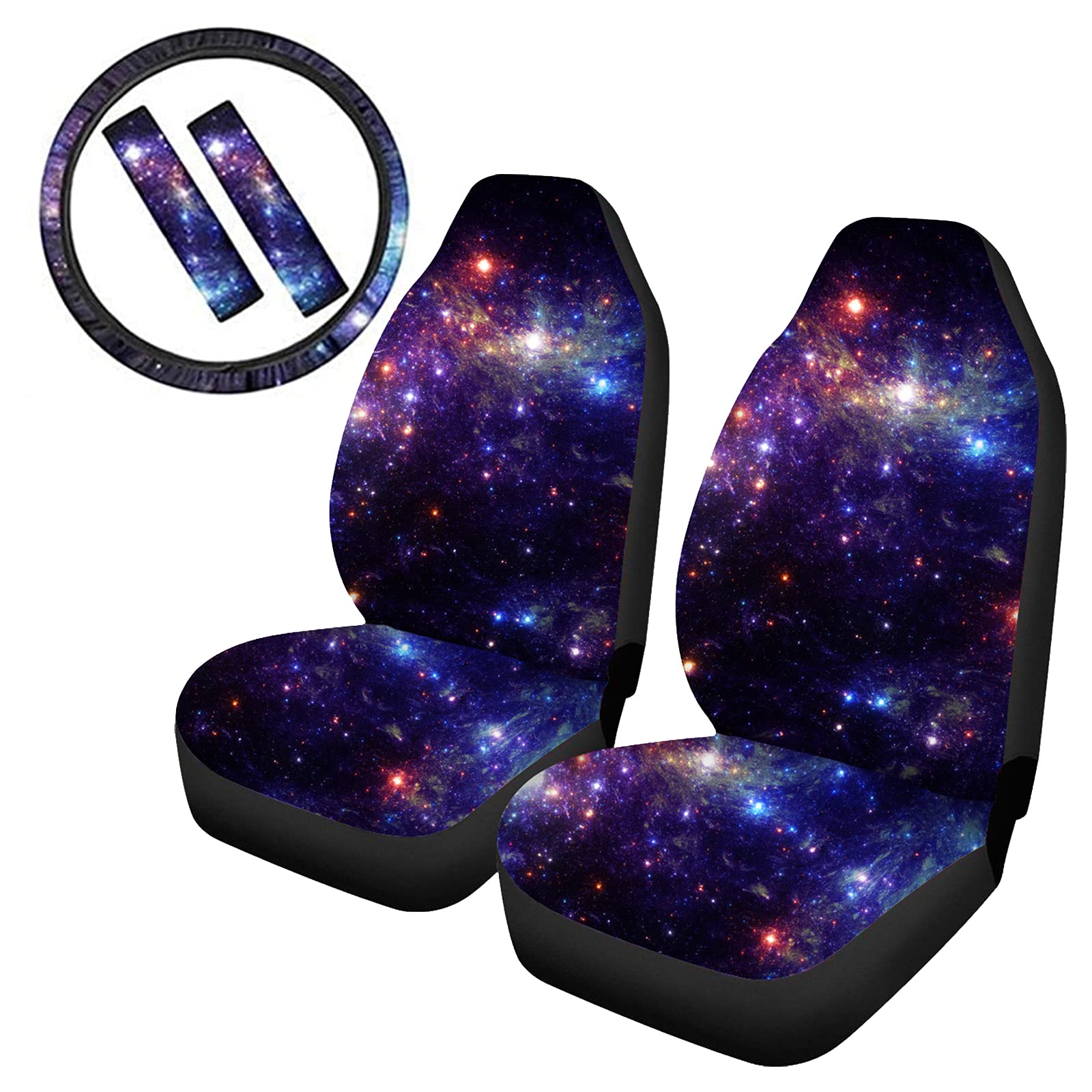 NETILGEN Galaxy Space Vordersitzbezüge Universal Fit Schalensitzbezug Autositzbezug 5 Stück Vorderbank Stretchy Protector Sitzbezug + Lenkrad + Sicherheitsgurtpolster für Fahrzeuge, Autos Sitzschutz NETILGEN Galaxy Space Vordersitzbezüge Universal Fit Schalensitzbezug Autositzbezug 5 Stück Vorderbank Stretchy Protector Sitzbezug + Lenkrad + Sicherheitsgurtpolster für Fahrzeuge, Autos Sitzschutz von NETILGEN