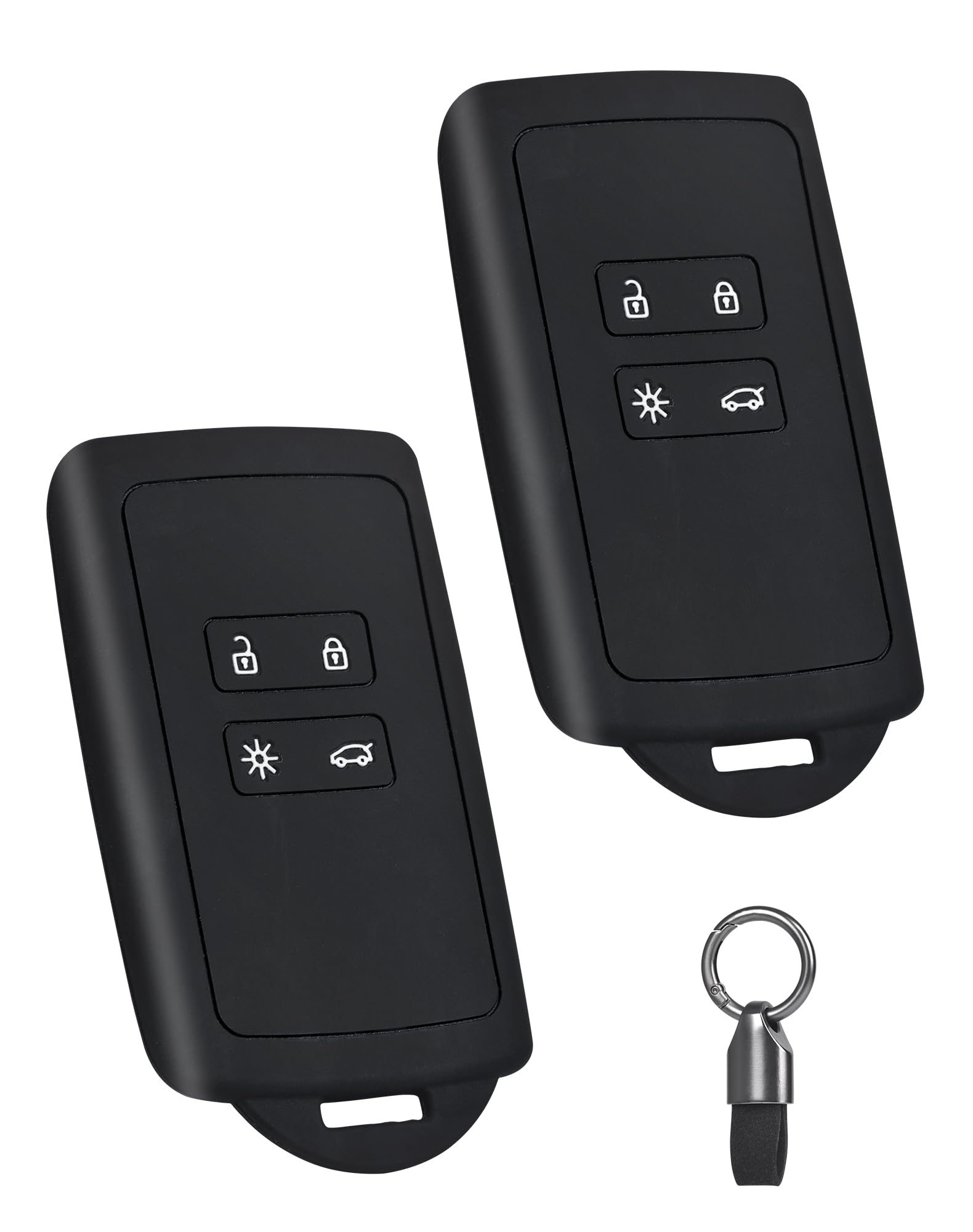 2 Stück Autoschlüssel Hülle Kompatibel mit Renault Clio Megane Koleos Twingo Kadjar Kangoo Talisman Captur Espace Dacia Duster 2, 4 Tasten Auto Schlüsselhülle Schutzhülle mit Schlüsselanhänger von NETONDA