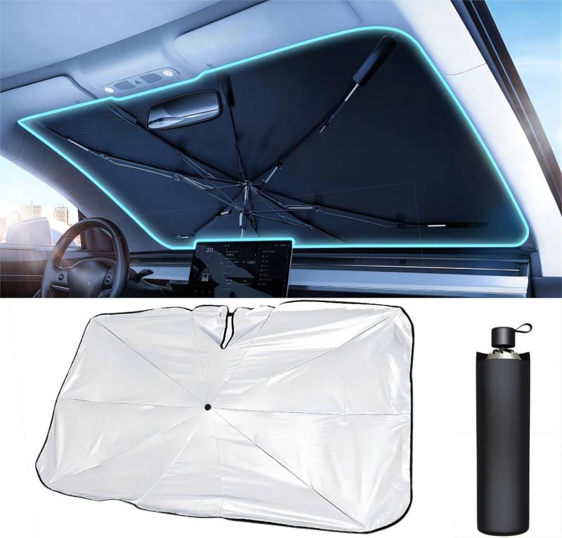 NEUHOO Auto Zubehör Sonnenschutz für Opel Grandland X 2017-2023 2024, [Nano-Eiskristall-Beschichtungen] Frontscheibe Sonnenblende von NEUHOO