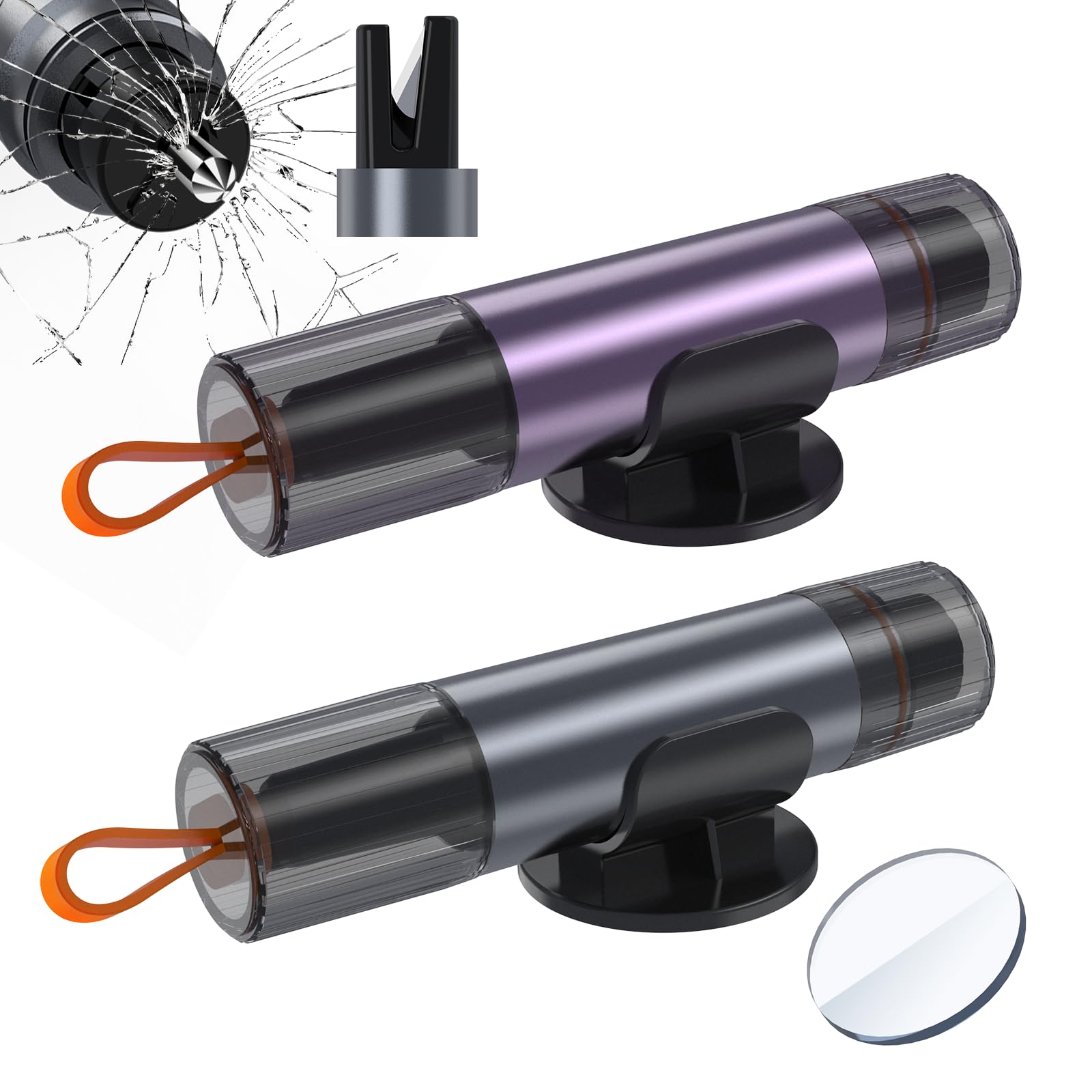 NEUTYPECHIC 2 Stück Gurtschneider Notfallhammer Auto, 2 In 1 Notfallhammer Auto mit Gurtschneider, Tragbarer Glasbrecher und Sicherheitsgurt Cutter, Fensterbrecher für Autoscheibe Notfallrettungs Auto NEUTYPECHIC 2 Stück Gurtschneider Notfallhammer Auto, 2 In 1 Notfallhammer Auto mit Gurtschneider, Tragbarer Glasbrecher und Sicherheitsgurt Cutter, Fensterbrecher für Autoscheibe Notfallrettungs Auto von NEUTYPECHIC