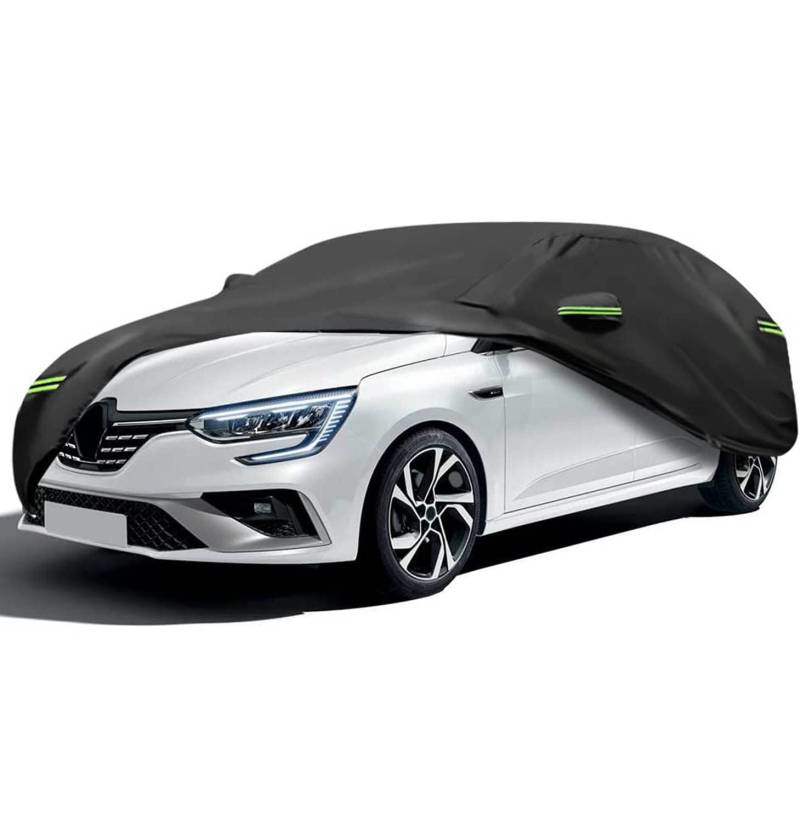 NEVERLAND Autoabdeckung Auto Abdeckplane - Abdeckung Auto Winter Car Cover für den Außenbereich mit Reflektierender Schwarz S 360x170x155CM von NEVERLAND