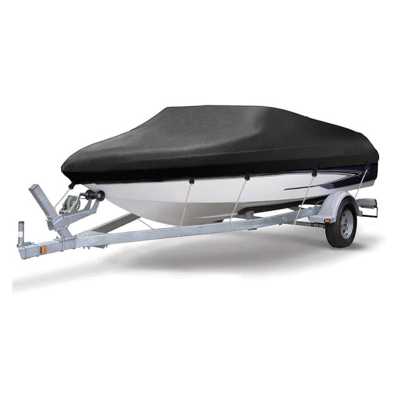 NEVERLAND Bootsplane Abdeckplanen Boote - Bootspersenning 4000PA 420D Oxford Abdeckplanen Für Boote Bootspersenning Boot Persenning Bootspersenning Schutz Cover Schwarz V-Rumpf Boat Cover 20ft-22ft von NEVERLAND