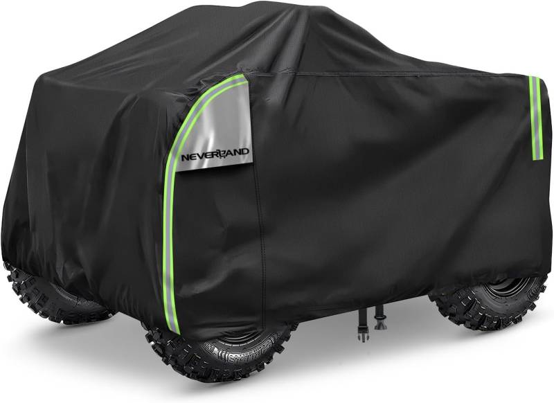 NEVERLAND Quad ATV Abdeckplane Abdeckung - Wasserdicht Quad Abdeckung für Quad Cover Winddichte Hagelsicher Staubdicht Fahrzeug Abdeckung Schutz Cover Silber & Schwarz XL 210 * 120 * 115cm von NEVERLAND