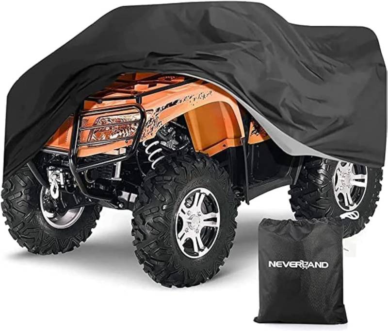 NEVERLAND XL Quad ATV Abdeckplane ATV - Quad Fahrzeug Abdeckung Schutz Cover Winterfest Staub Regen UV-Schutz Schwarz 210 x 120 x 115 cm von NEVERLAND