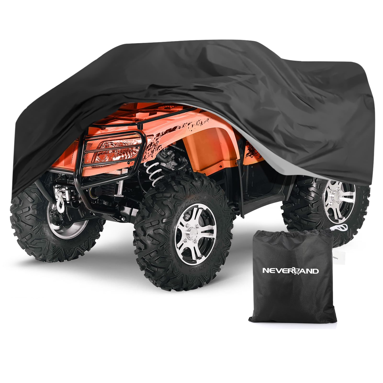 NEVERLAND XXXL Quad ATV Abdeckplane - Quad Fahrzeug Abdeckung Schutz Cover Winterfest Staub Regen UV-Schutz Schwarz XXXL (256 * 110 * 120 cm) von NEVERLAND