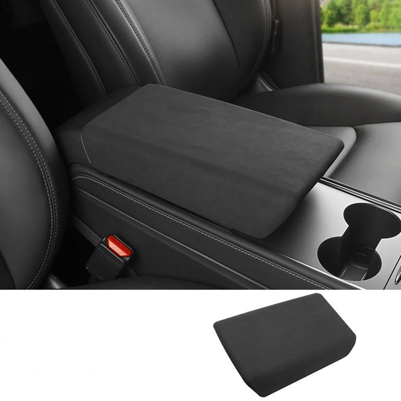NEWFUN Mittelarmlehne Abdeckung Kompatibel Mit Tesla Model 3/Y, Armlehnenbox Abdeckung, Auto Innenraum Armlehne Schutzabdeckung, Mittelkonsole Armlehne Abdeckung Für Tesla 2016-2024 (Schwarz) von NEWFUN