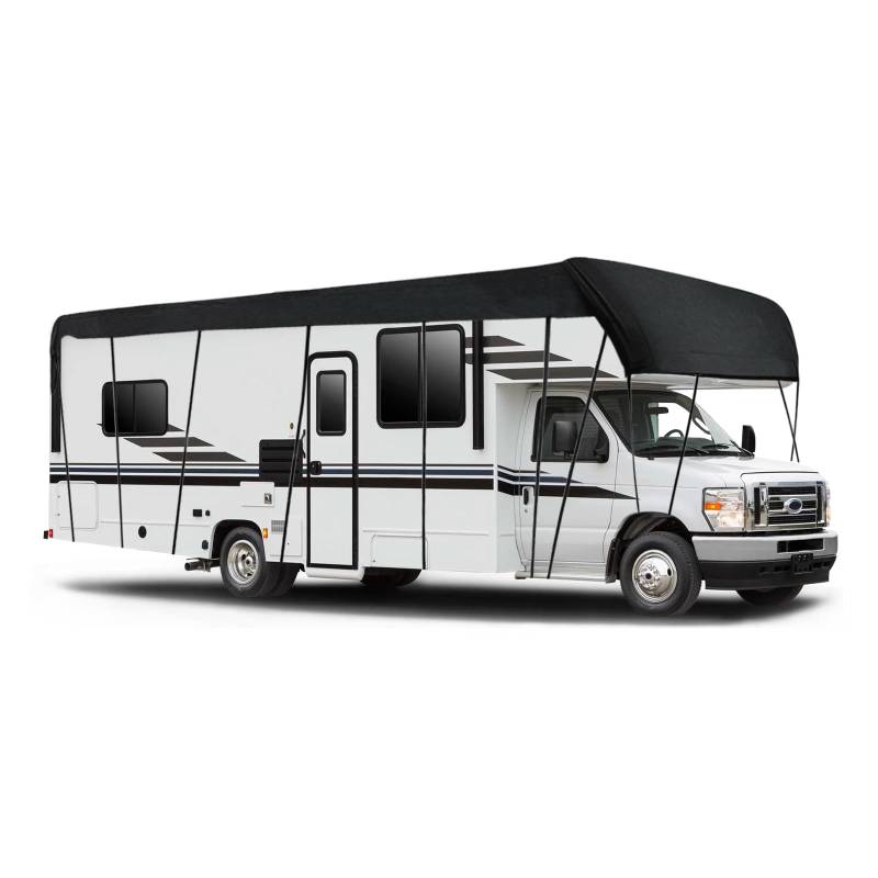 NEWFUN Wohnmobil Abdeckplane, Wohnwagen Schutzhülle, Wohnmobil Schutzdach 210D Dachschutzplane Abdeckung Abdeckplane für Wohnmobile und Wohnwagen (7.5 x 3 m) von NEWFUN