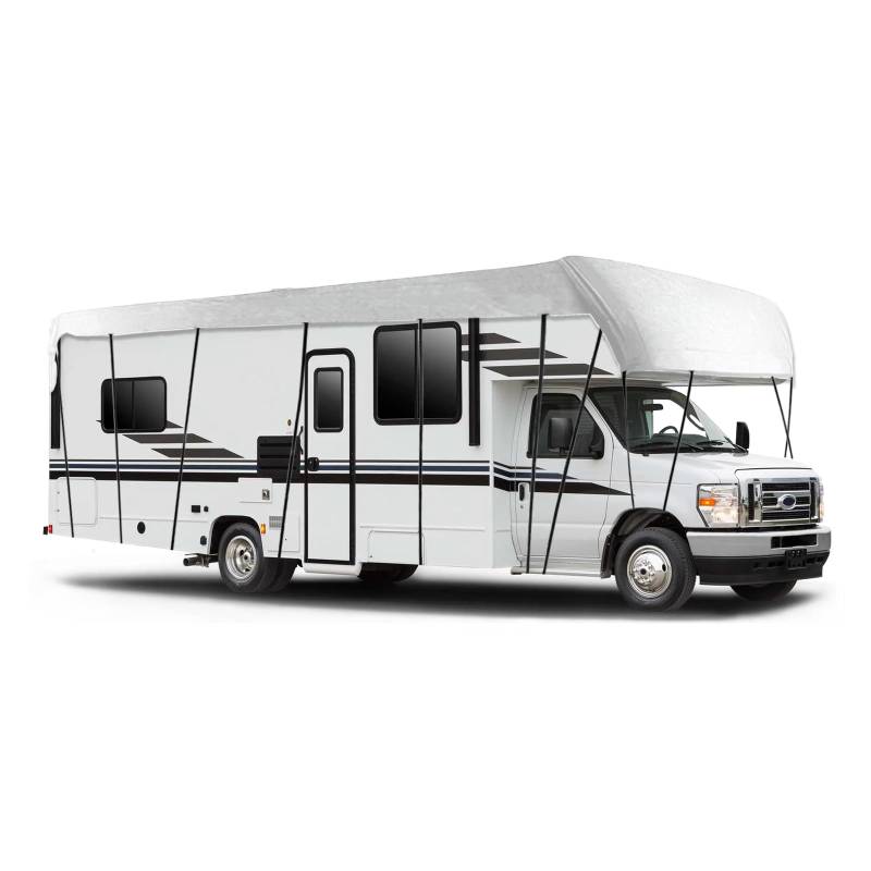 NEWFUN Wohnwagen Abdeckung, Wohnwagen Schutzhülle, Wohnmobil Schutzhülle, Wohnwagen Dachabdeckung passend für 600 cm bis 650 cm, UV-Schutz, Sonnenschutz, Schneeschutz, Frostschutz（6-6.5mX3M） von NEWFUN