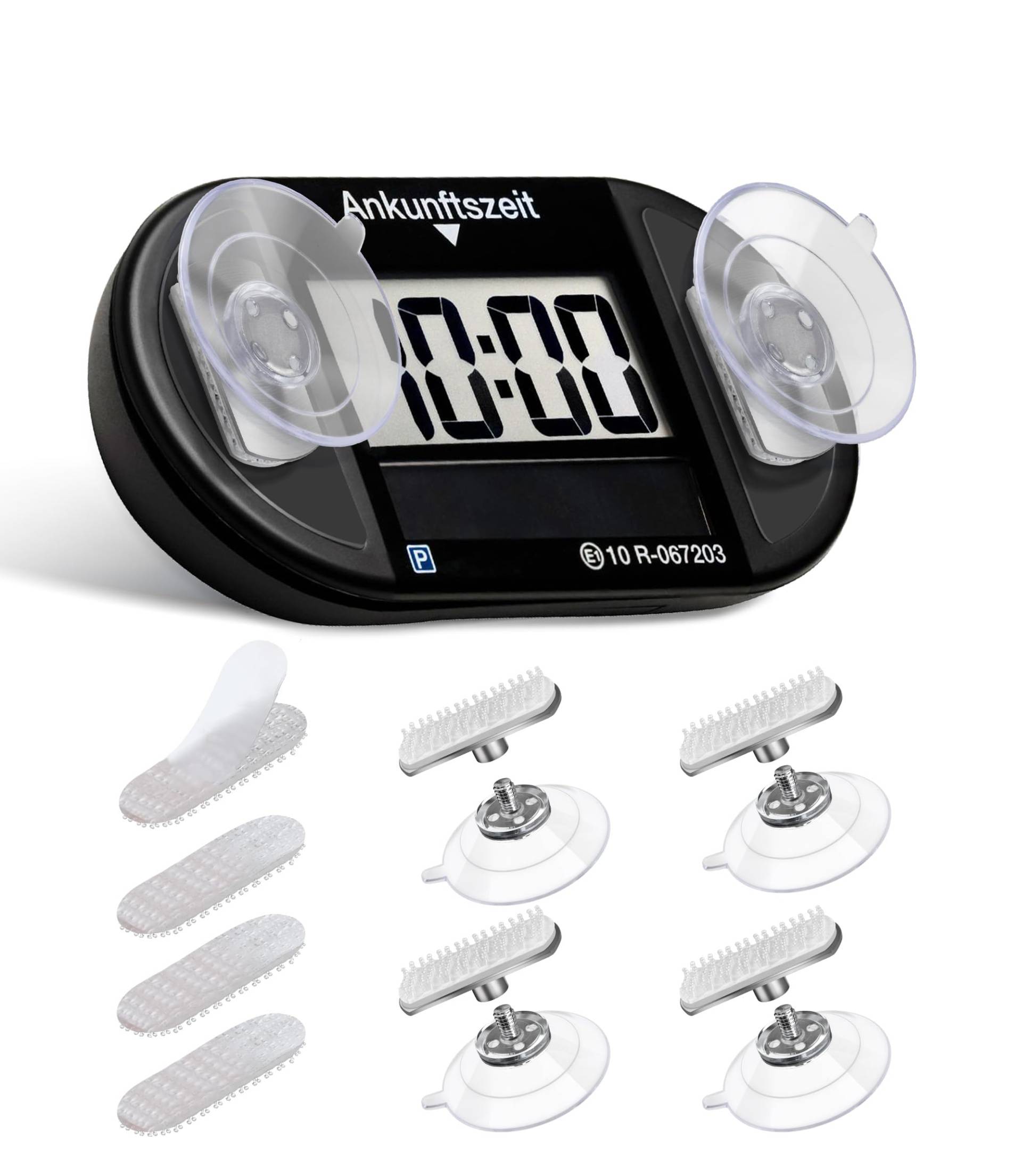 NEWZEROL 4 Stück Saugnäpfe Klettverschluss kompatibel mit Needit Park Lite/Solar, Wiederverwendbare Hitzebeständige Stark Haftende Klettpads als Ersatz, Parkscheiben-Klebepad-Set für Windschutzscheibe von NEWZEROL
