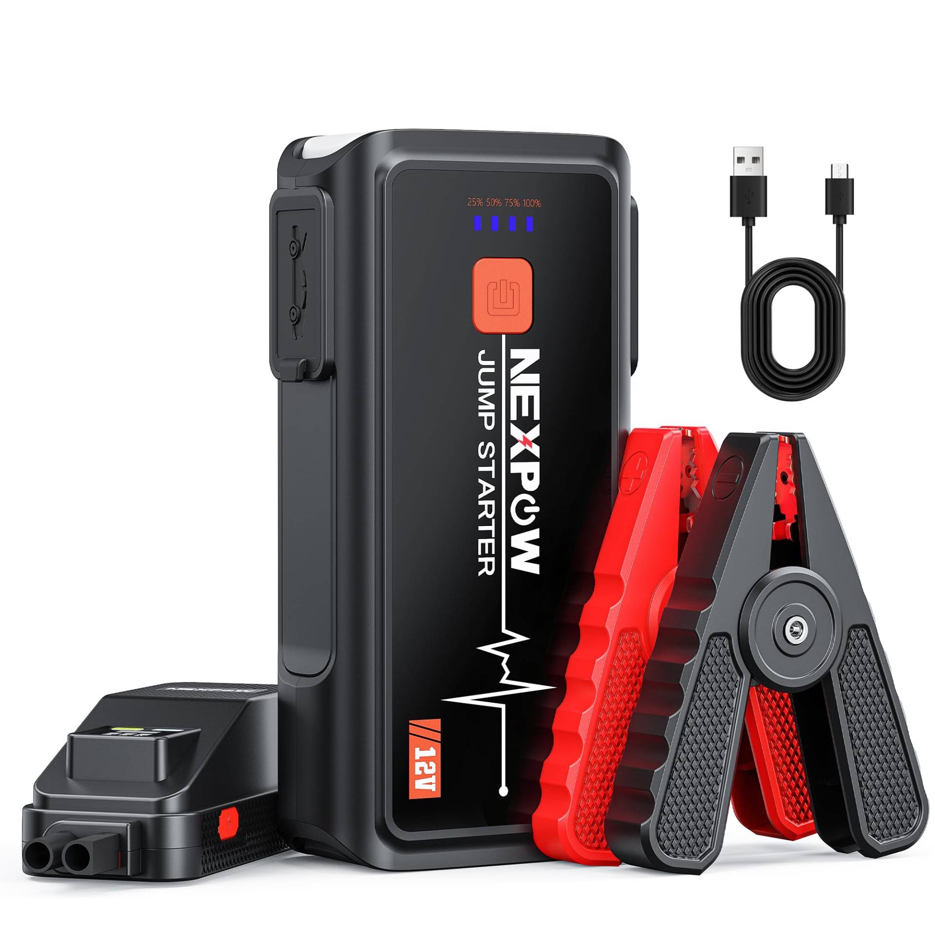 NEXPOW Starthilfe Powerbank, 3000A Spitzstrom Tragbare Auto Starthilfe 12V für Alle Benzin und 10.0L Dieselmotor, Starter Powerbank mit LED Taschenlampe/USB, Batterie Jump Starter mit Starthilfekabel NEXPOW Starthilfe Powerbank, 3000A Spitzstrom Tragbare Auto Starthilfe 12V für Alle Benzin und 10.0L Dieselmotor, Starter Powerbank mit LED Taschenlampe/USB, Batterie Jump Starter mit Starthilfekabel von NEXPOW