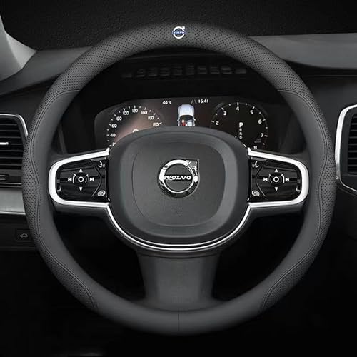 Lenkradbezug für Volvo XC90 2015 2023, weich bequem Steering Lenkradschoner für. Mode Anti-Rutsch Auto Innenraum und atmungsaktiv langlebiger.,A von NEZIH