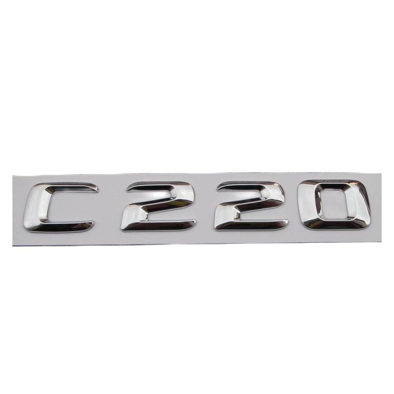 NEZIH ABS-Kunststoff-Kofferraum-hintere Buchstaben-Abzeichen-Emblem-Aufkleber-Aufkleber, kompatibel mit Mercedes Benz C-Klasse C220 Emblem-Logo-Aufkleber von NEZIH