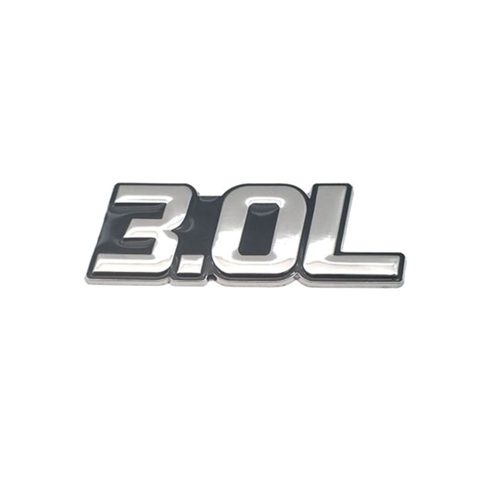 NEZIH Auto Styling Metall 3.0L Buchstabe Badge 3D Aufkleber Aufkleber Autozubehör Emblem-Logo-Aufkleber (Color : Silver with B) von NEZIH