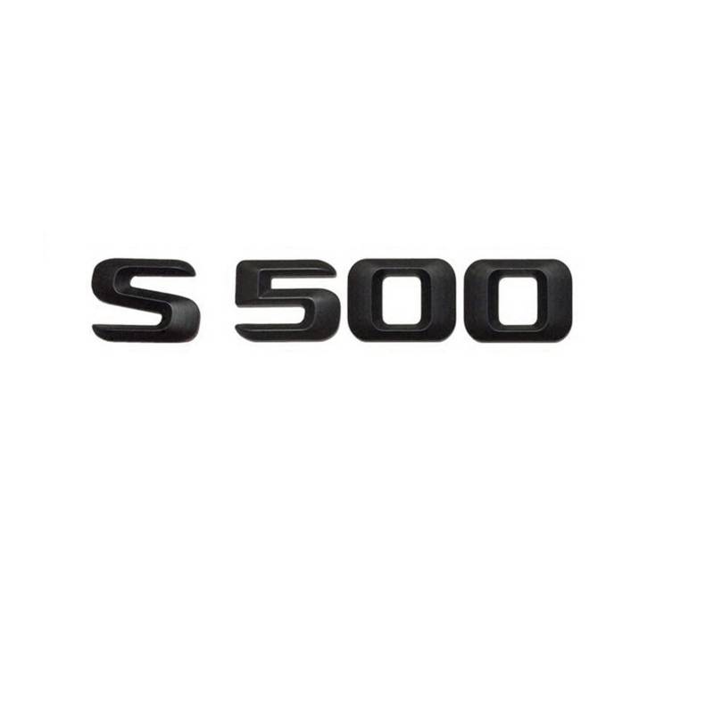 NEZIH Mattschwarz S 500" Auto-Kofferraum-hintere Buchstaben Wort-Abzeichen-Emblem-Buchstabe-Aufkleber-Aufkleber kompatibel mit Mercedes Benz S-Klasse S500 Emblem-Logo-Aufkleber von NEZIH