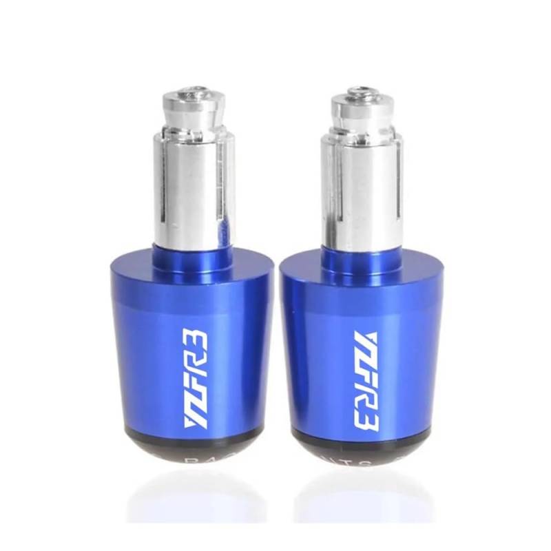 NFNVEKESD Lenkerendstopfen Für Y&amaha Für YZF R3 Alle Baujahre 7/8" Motorrad Universal-Lenkergriffe Enden Gegengewicht Lenker Schieber Endkappe Stecker(Blau Schwarz) von NFNVEKESD
