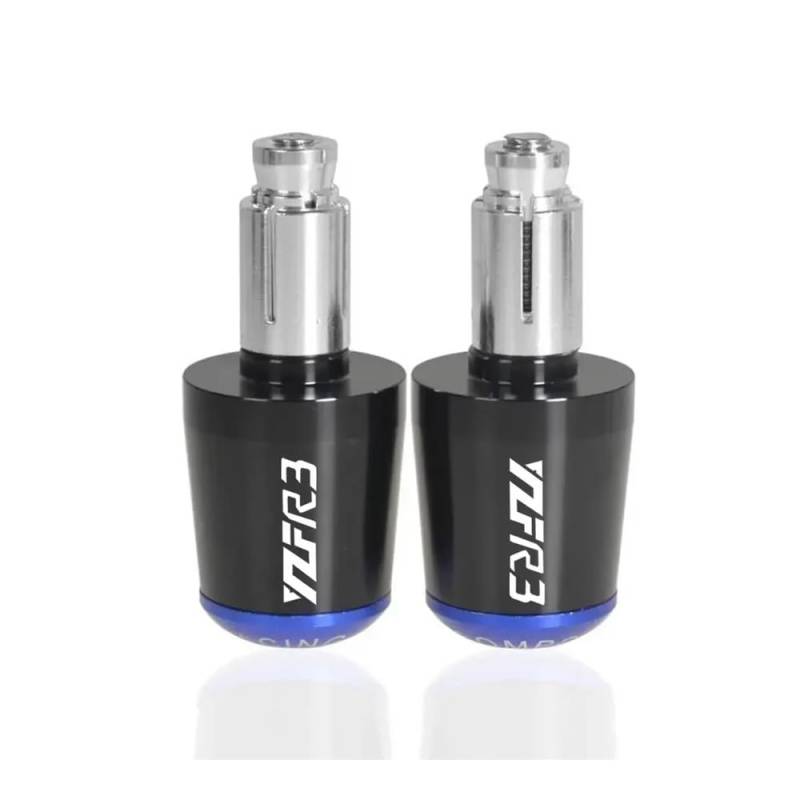 NFNVEKESD Lenkerendstopfen Für Y&amaha Für YZF R3 Alle Baujahre 7/8" Motorrad Universal-Lenkergriffe Enden Gegengewicht Lenker Schieber Endkappe Stecker(Schwarz Blau) von NFNVEKESD