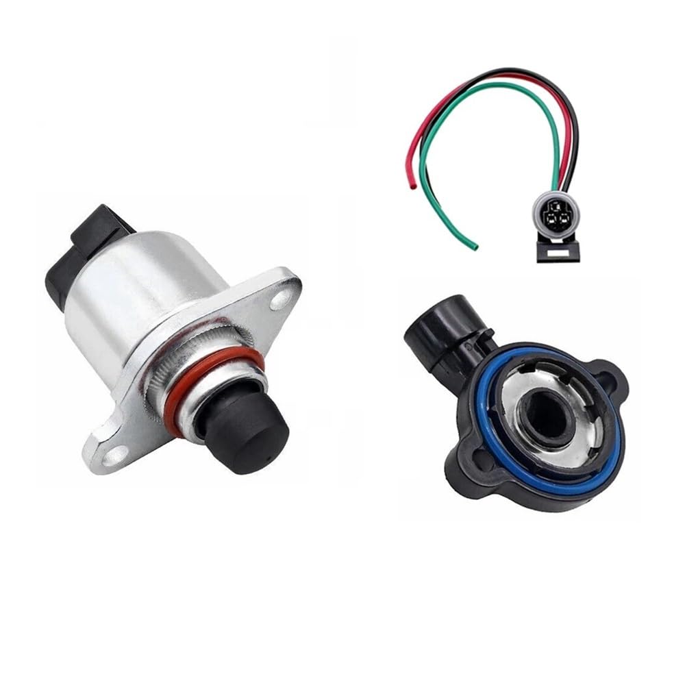 NFNVEKESD Throttle Position Sensor TPS Drosselklappensensor + IAC & Stecker Für Buick Für Century Für Regal Für Terrace 17113209 17123852 TH149 17113598(3 pcs) von NFNVEKESD