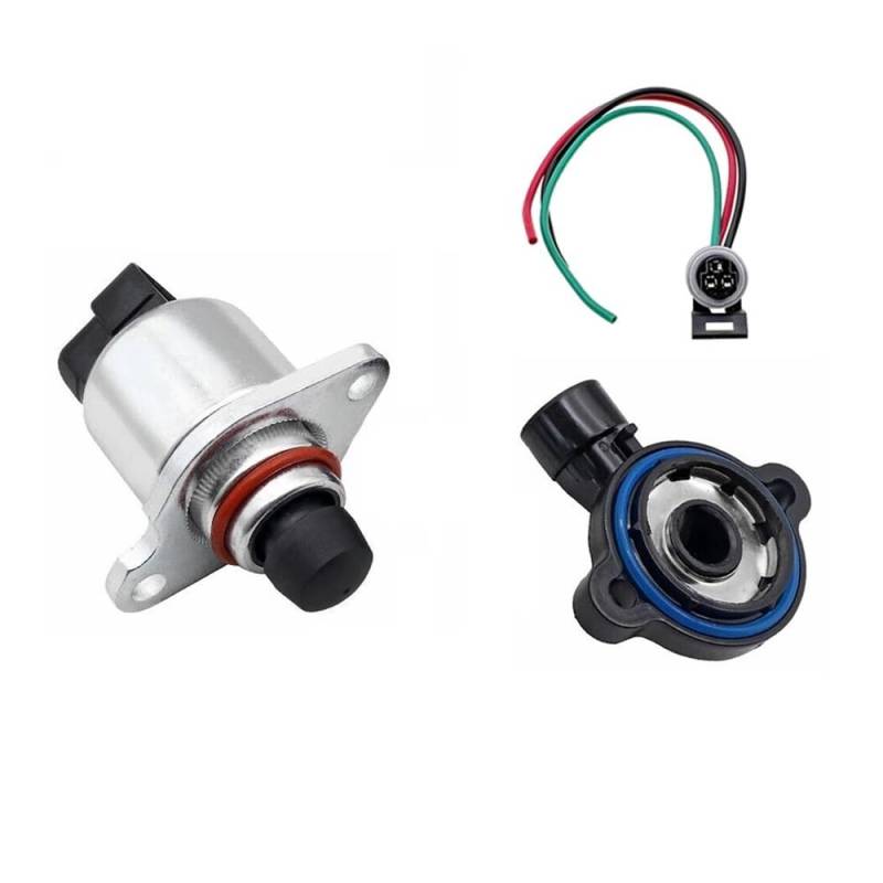 NFNVEKESD Throttle Position Sensor TPS Drosselklappensensor + IAC & Stecker Für Buick Für Century Für Regal Für Terrace 17113209 17123852 TH149 17113598(3 pcs) von NFNVEKESD