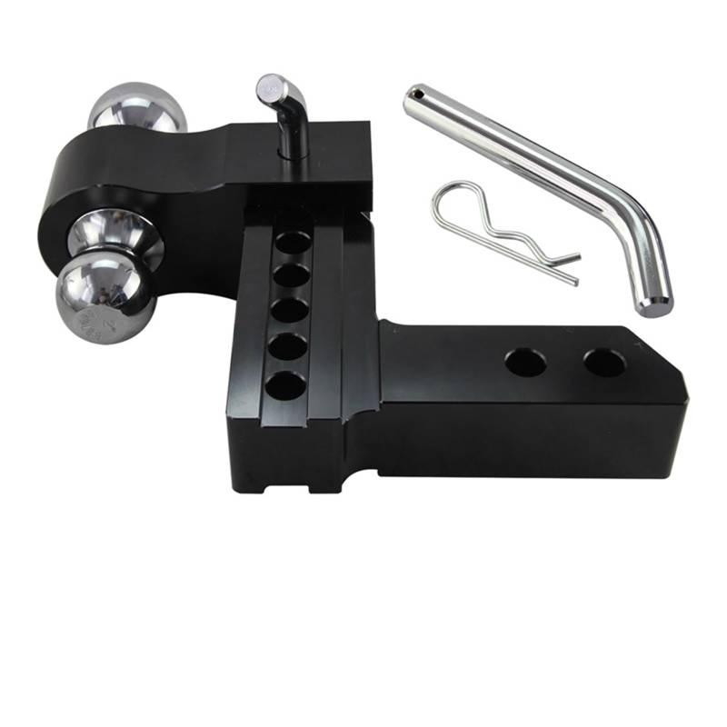 Anhängerkupplungen, 2'' Empfänr 6'' Drop Einstellbare Anhänr Anhänrkupplung Dual Ball Mount 12500lbs for RV LKW Camper Auto Caravan Zubehör(Noir) von NGBFF