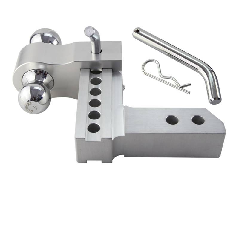 Anhängerkupplungen, 2'' Empfänr 6'' Drop Einstellbare Anhänr Anhänrkupplung Dual Ball Mount 12500lbs for RV LKW Camper Auto Caravan Zubehör(Silver) von NGBFF