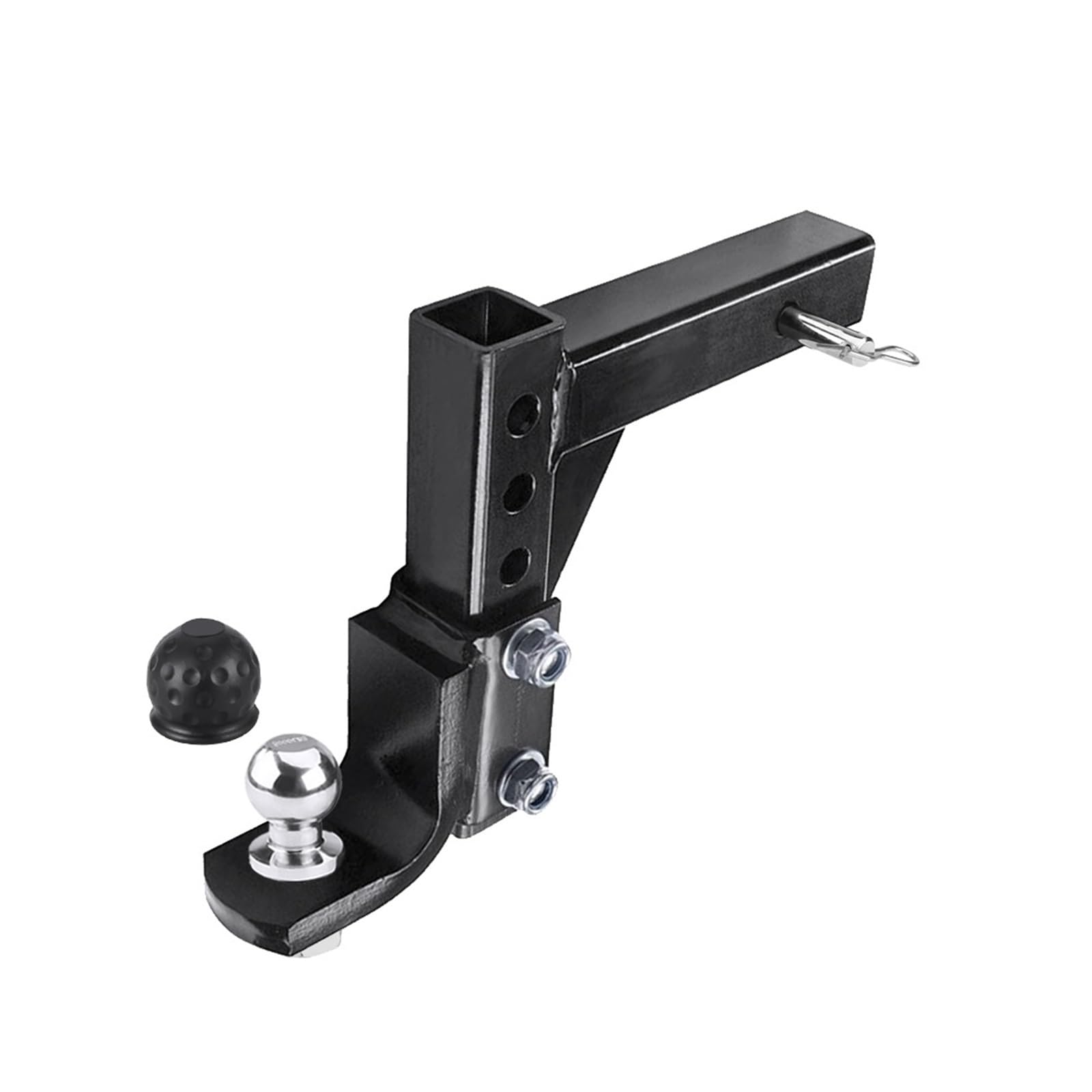Anhängerkupplungen, 25,4 cm Verstellbare 4-stufi Anhänrkupplung Mit Kulhalterung for 5,1 cm Empfänr Mit 50 Mm Kul, Wohn-Teile, Wohn-Wohnwan-Zubehör(Set with 2 Inch Ball) von NGBFF