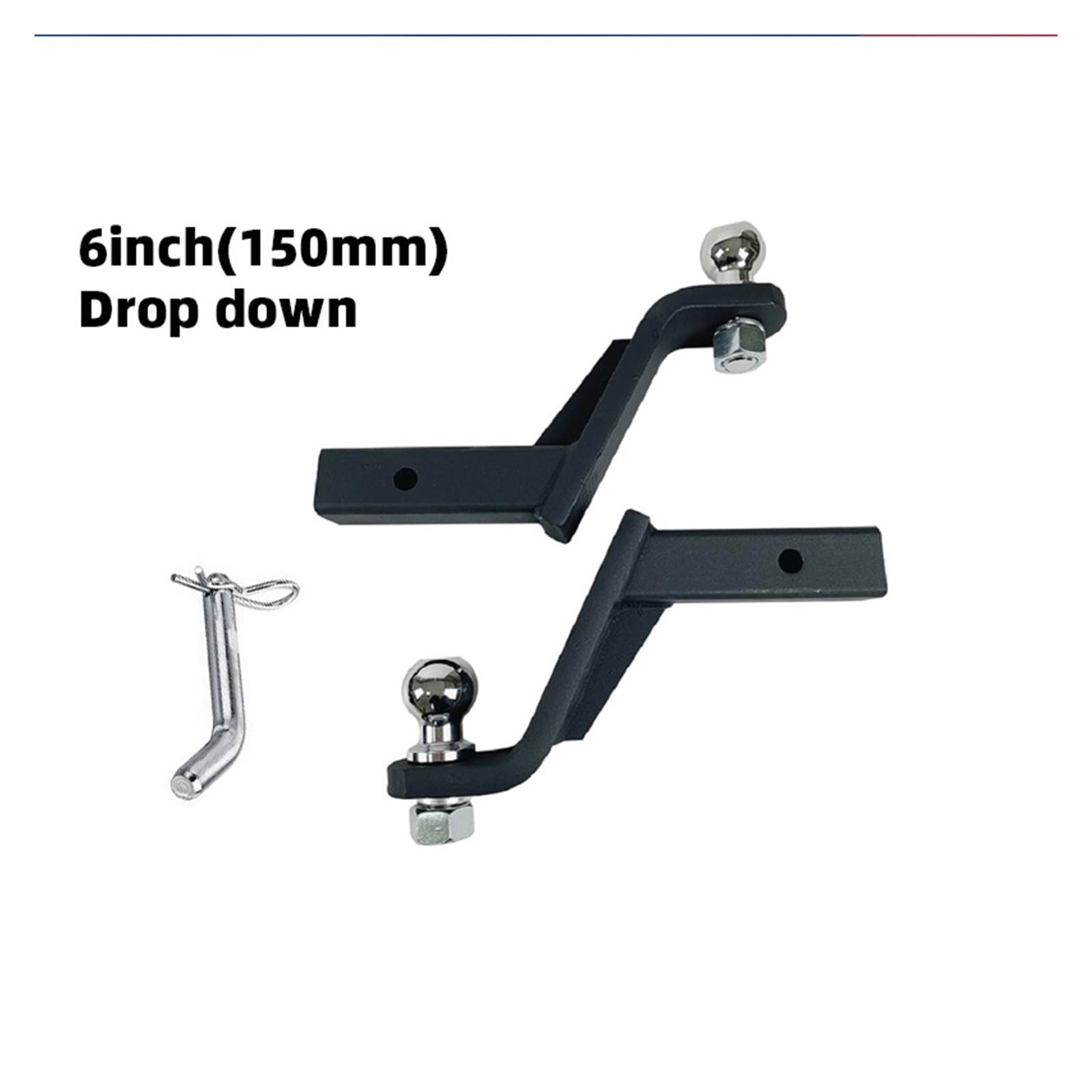 Anhängerkupplungen, 6 Zoll Drop Anhängerkupplung Anhängerkupplung Kugelhalterung Anhängerkupplung Anhänger Auto RV Bootsteile Zubehör(with 50mm Hitch Ball) von NGBFF