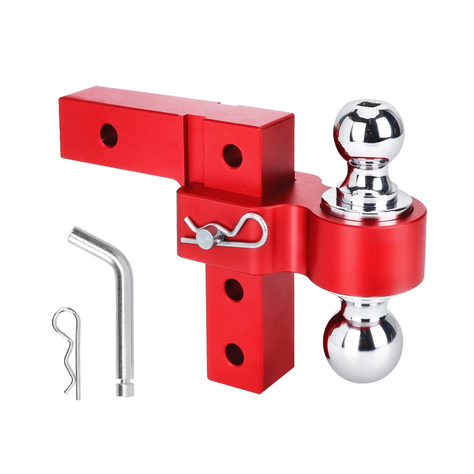 Anhängerkupplungen, Anhänrhaken, Verchromte Anhänrkupplung Mit 5,1 cm Kul, Robuste Anhänrkupplung for Autos, Wohn-Teile, Wohn-Wohnwan, Wohn-Zubehör(Rood) von NGBFF