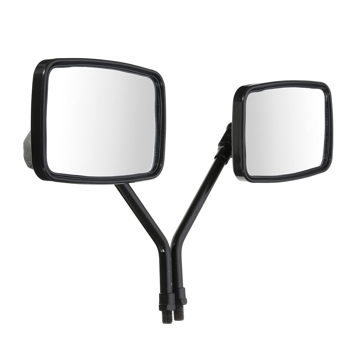Motorrad Spiegel Paar schwarz 10mm Thread Black Rechteck Rückspiegel für Motorrad Roller Roller Spiegel von NGHSDO