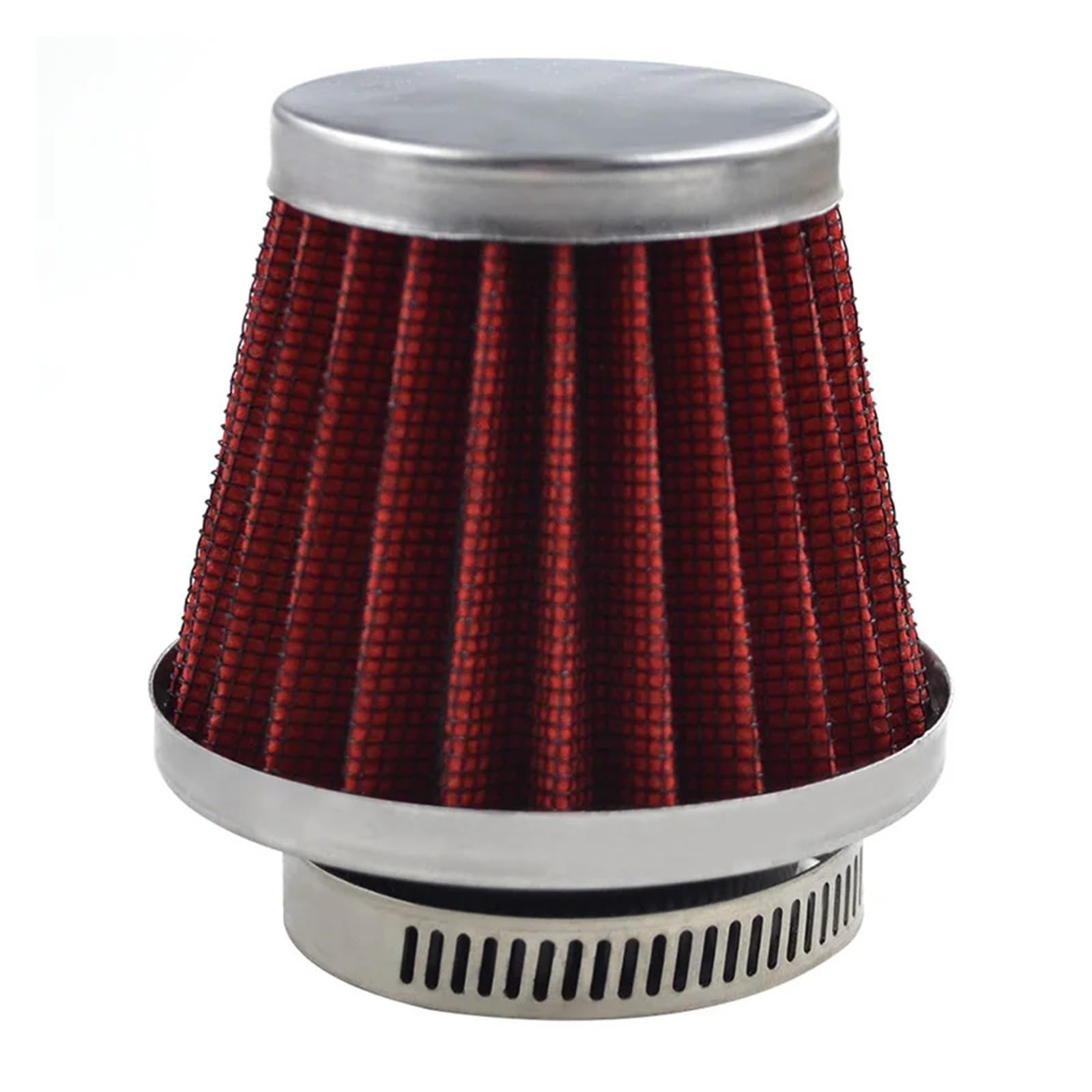 1 stück/3 stücke Motorrad 42mm Rot Schwarz Splitter Pilzkopf Luftfiltersystem Filter Ansaugreiniger Luftfilter Clamp On Cleaner(1Pc Red) von NGIRHGUE