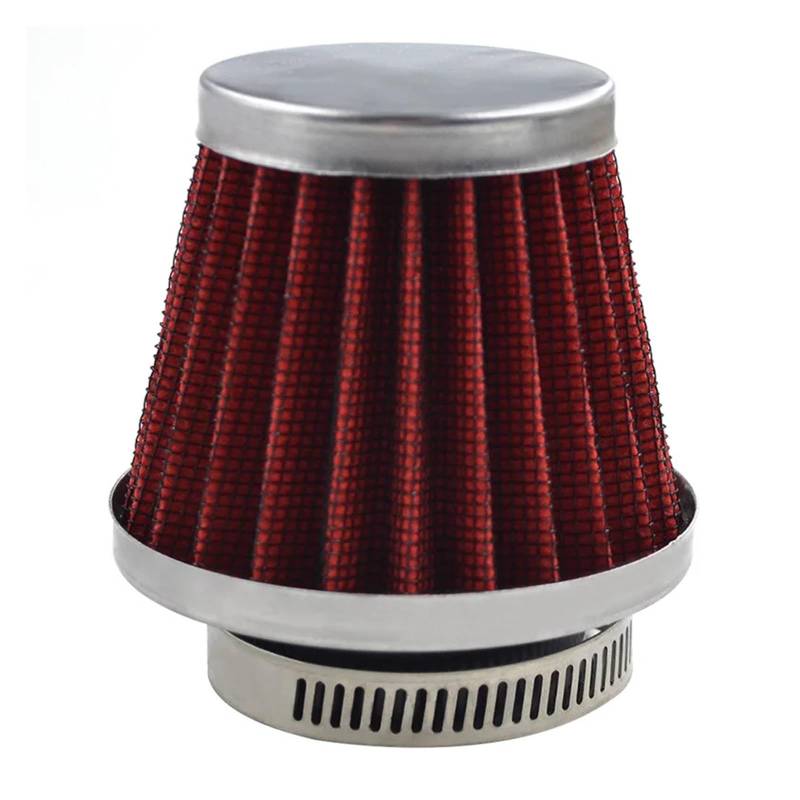 1 stück/3 stücke Motorrad 42mm Rot Schwarz Splitter Pilzkopf Luftfiltersystem Filter Ansaugreiniger Luftfilter Clamp On Cleaner(1Pc Red) von NGIRHGUE