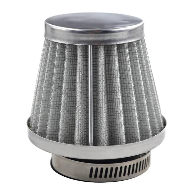 1 stück/3 stücke Motorrad 42mm Rot Schwarz Splitter Pilzkopf Luftfiltersystem Filter Ansaugreiniger Luftfilter Clamp On Cleaner(1Pc Silver) von NGIRHGUE
