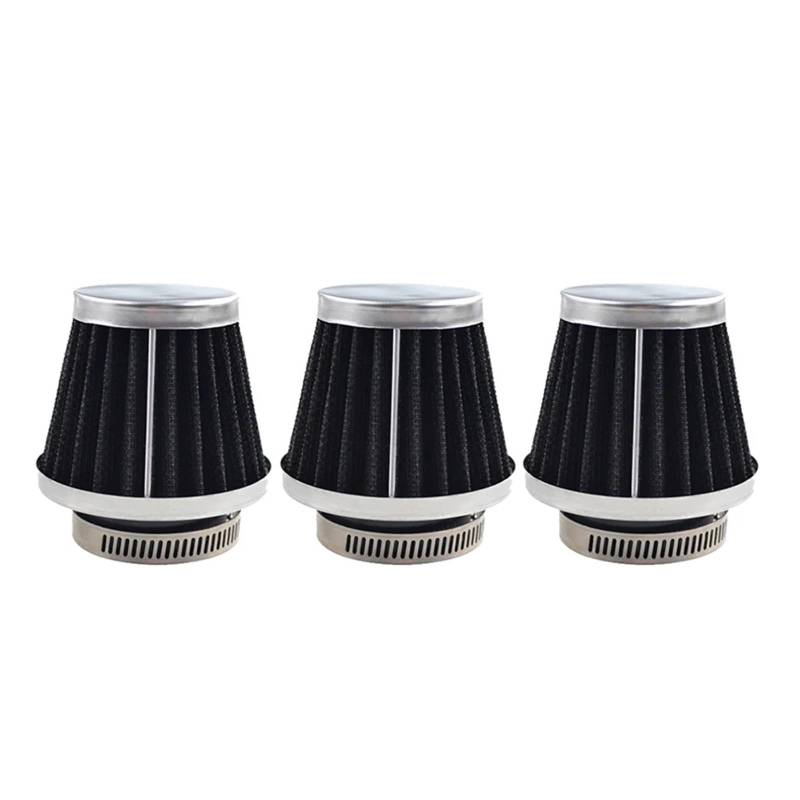 1 stück/3 stücke Motorrad 42mm Rot Schwarz Splitter Pilzkopf Luftfiltersystem Filter Ansaugreiniger Luftfilter Clamp On Cleaner(3Pcs Black) von NGIRHGUE